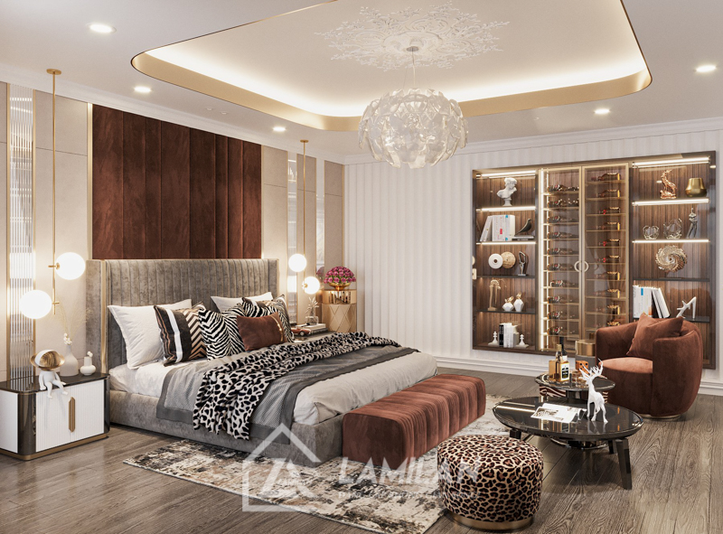 Bàn trang điểm và tủ quần áo trong phòng ngủ Tân Cổ Điển