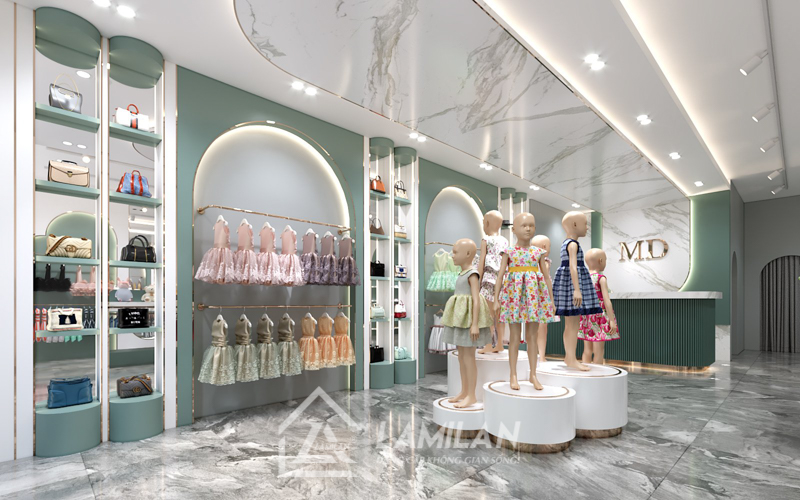 Mẫu thiết kế Shop quần áo trẻ em đáng yêu