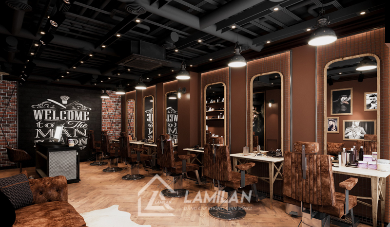 Trang trí tiệm tóc Barber