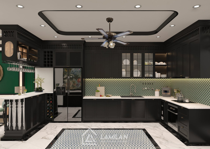 Thiết kế bếp phong cách Indochine