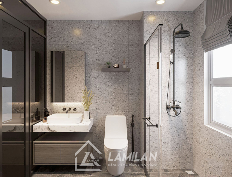 Thiết kế căn hộ chung cư 50m2 2 phòng ngủ 