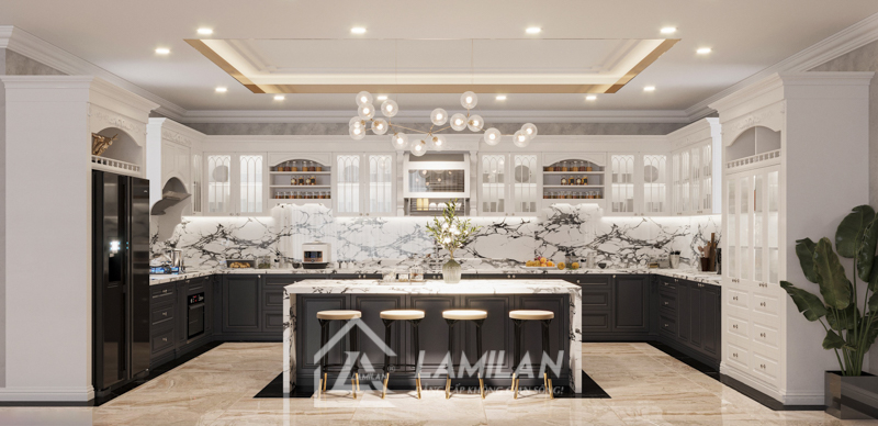 Thiết kế bếp không có tủ trên