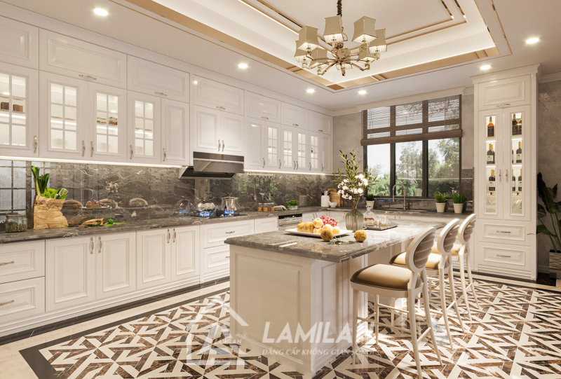 Thiết kế bếp không có tủ trên