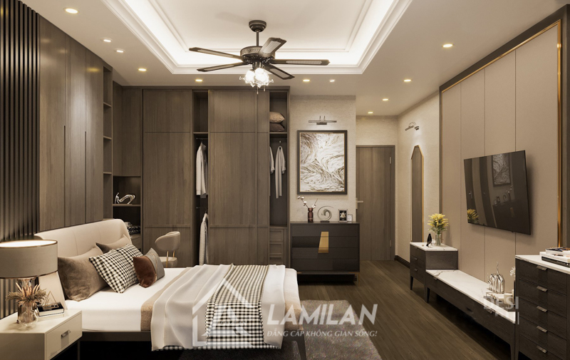 Thiết kế phòng ngủ 20m2 có toilet