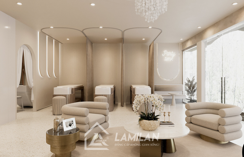Thiết kế tiệm Nail gội đầu