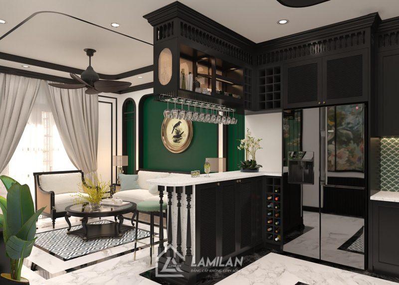 Tủ bếp có quầy bar
