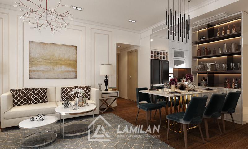 Thiết kế căn hộ 2 phòng ngủ 50m2