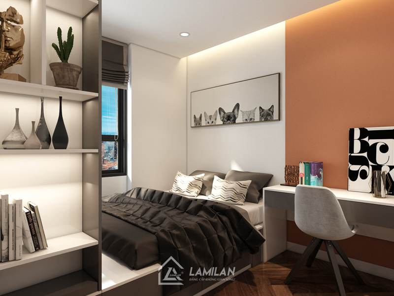Thiết kế 2 phòng ngủ cho căn hộ 45m2