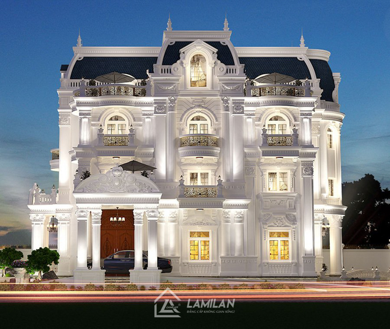 Mẫu thiết kế biệt thự Tân Cổ Điển phóng khoáng hiện đại