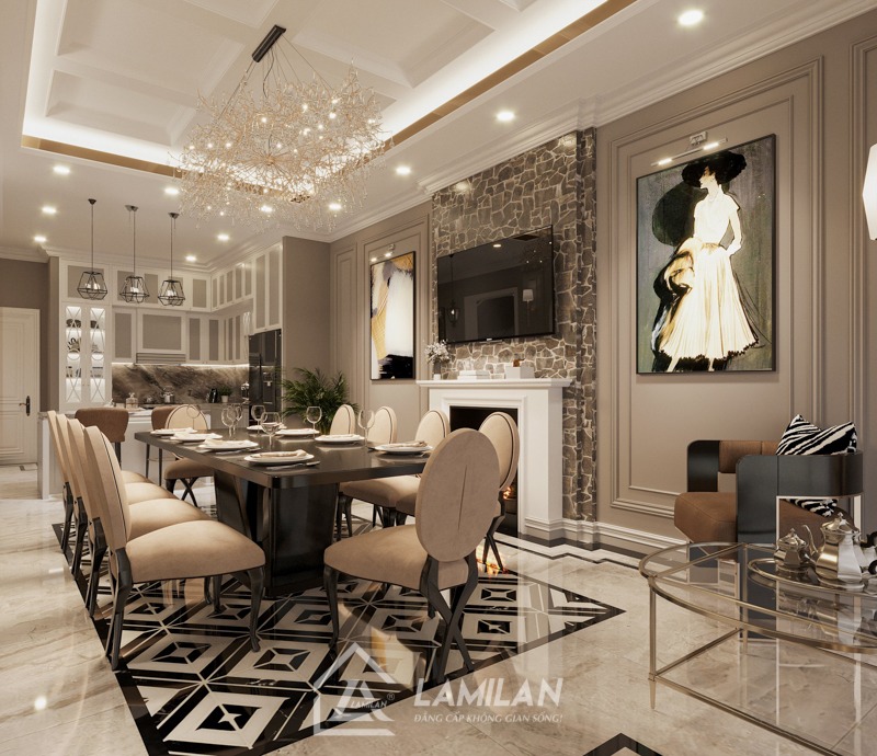 Phòng bếp trong biệt thự 500m2