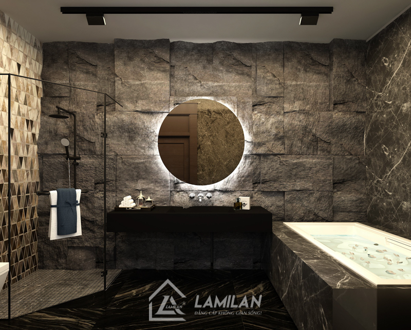 Phòng tắm sạch sẽ, gọn gàng