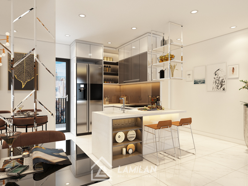Thiết kế phòng bếp của nhà phố 35m2