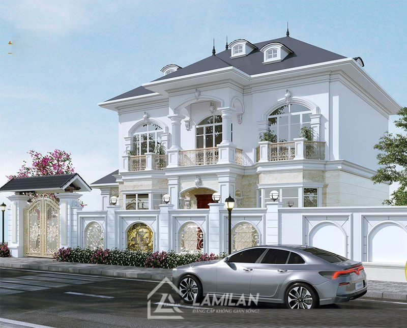 Thiết kế nhà phố cao cấp mái thái