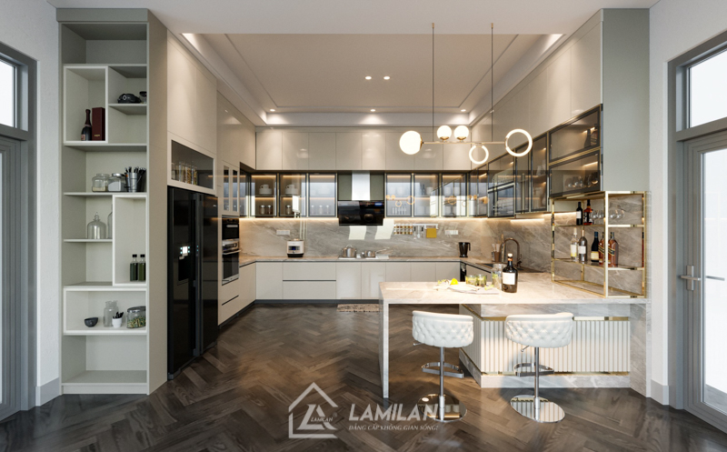 Thiết kế thi công nội thất nhà phố 30m2 với tường màu sáng