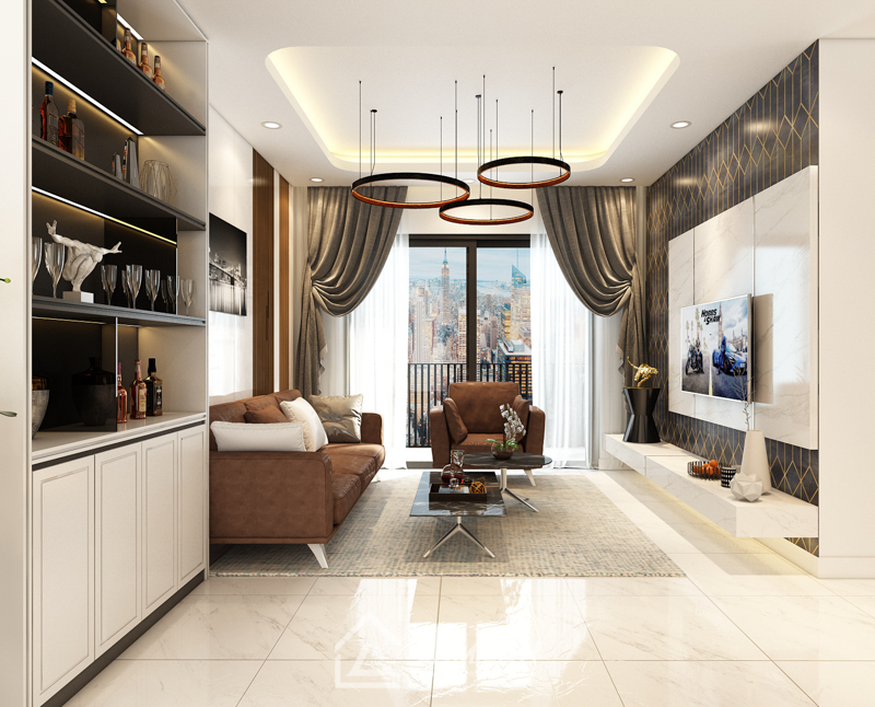 Thiết kế nội thất phòng khách trong nhà phố