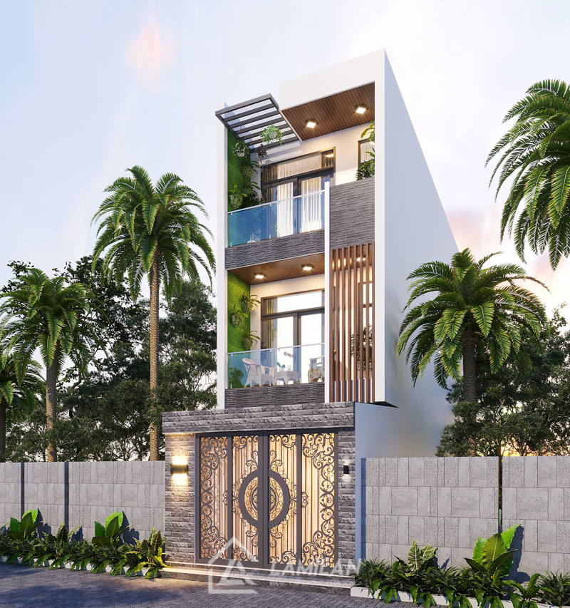 Thiết kế cổng nhà phố 5m giúp đảm bảo an toàn