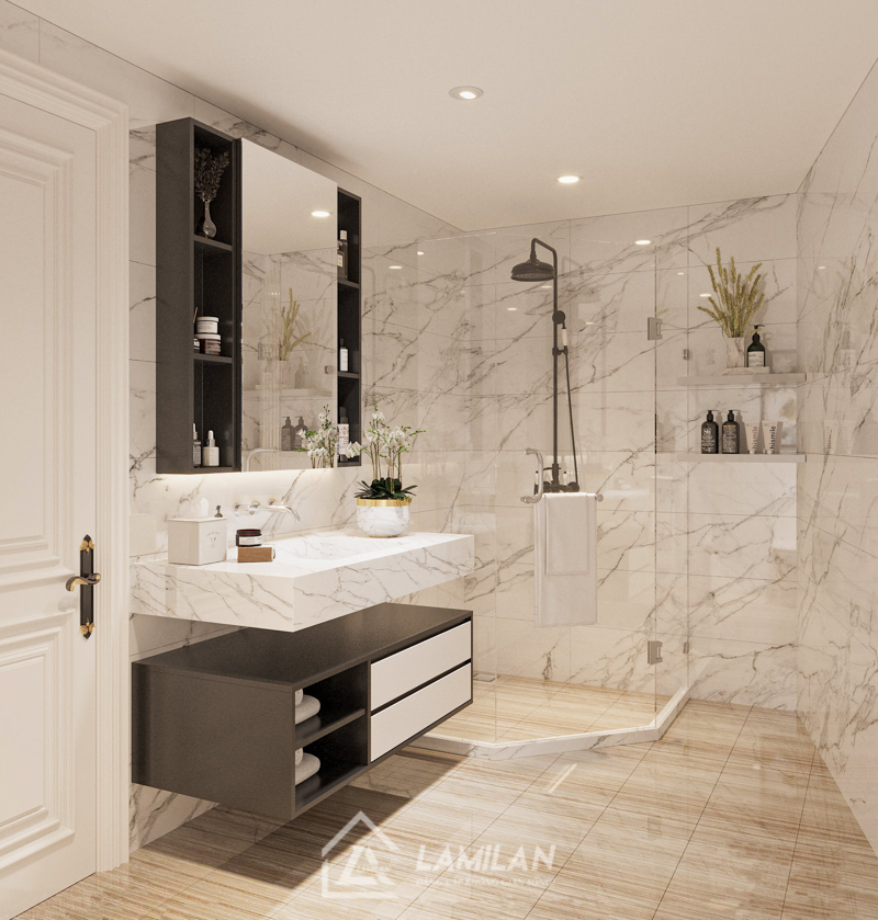Thiết kế căn hộ chung cư 70m2 2 phòng ngủ