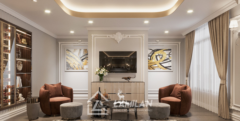 Thiết kế nội thất căn hộ 50m2 2 phòng ngủ