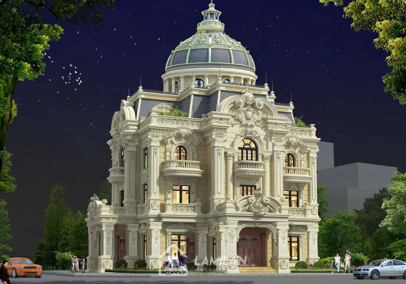 Thiết kế biệt thự 1000m2 phong cách Cổ Điển