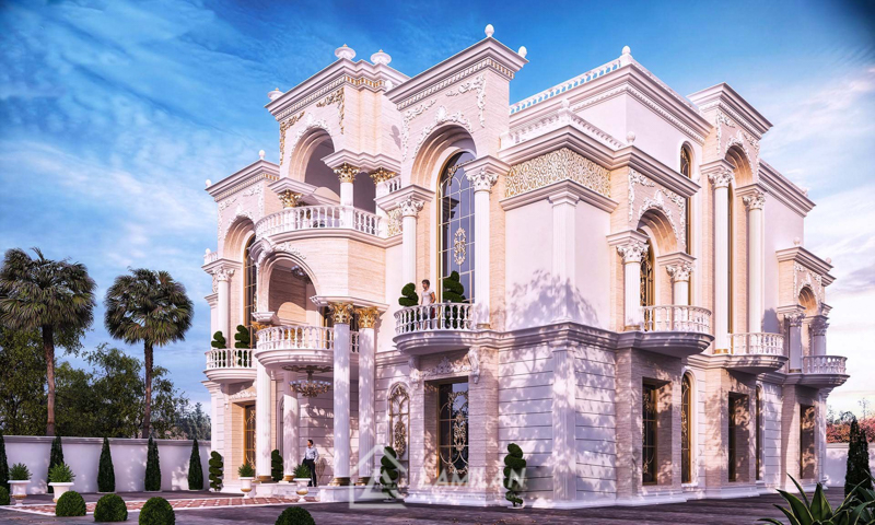 Thiết kế biệt thự 1000m2 phong cách Tân Cổ Điển