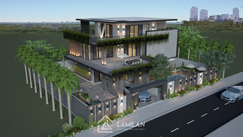 Thiết kế biệt thự 1000m2 phong cách hiện đại