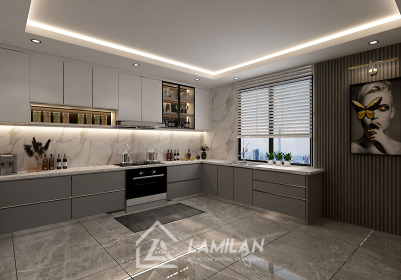 Tủ bếp ván công nghiệp