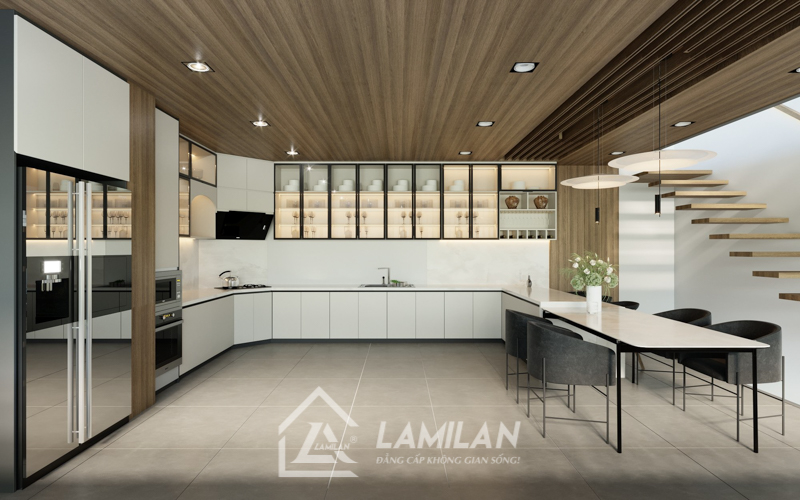 Chất liệu của tủ bếp Acrylic bóng gương