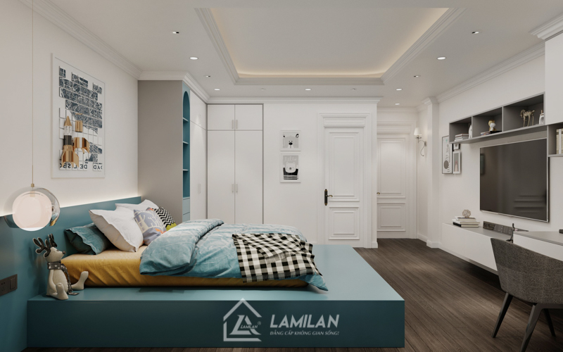 Thiết kế nội thất phòng ngủ của biệt thự liền kề