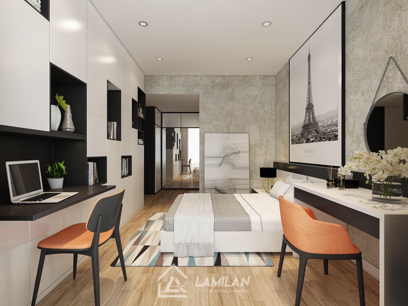 Thiết kế căn hộ chung cư 50m2 2 phòng ngủ