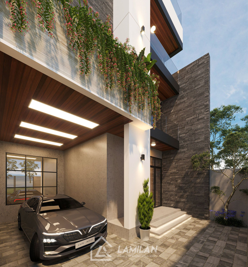 Thiết kế chỗ để xe cho nhà phố tiêu chuẩn