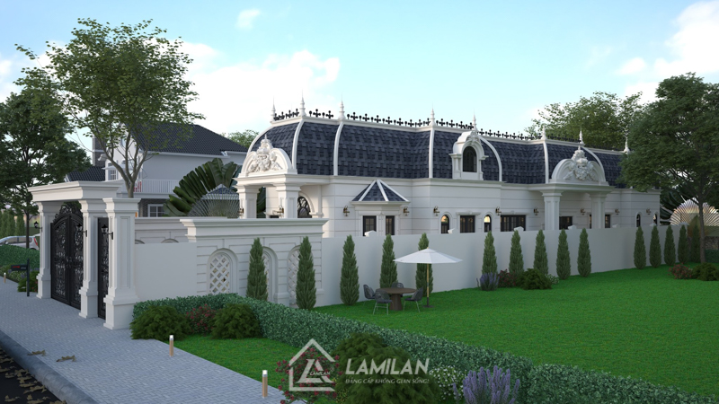 Thiết kế biệt thự 300m2 có sân vườn