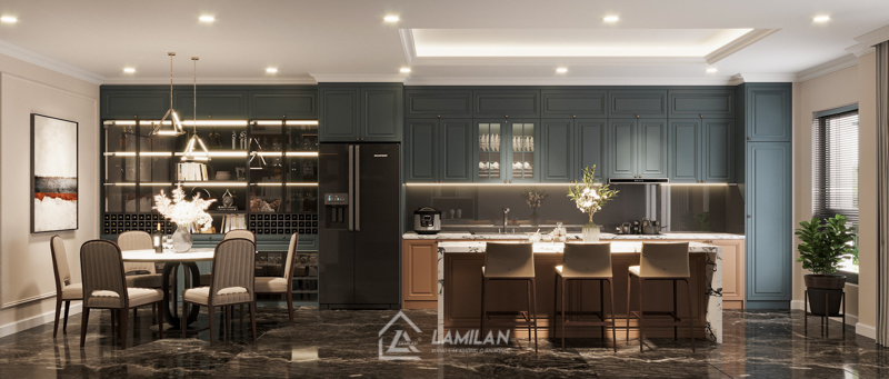 Thiết kế thi công nội thất nhà phố phong cách Tân Cổ Điển