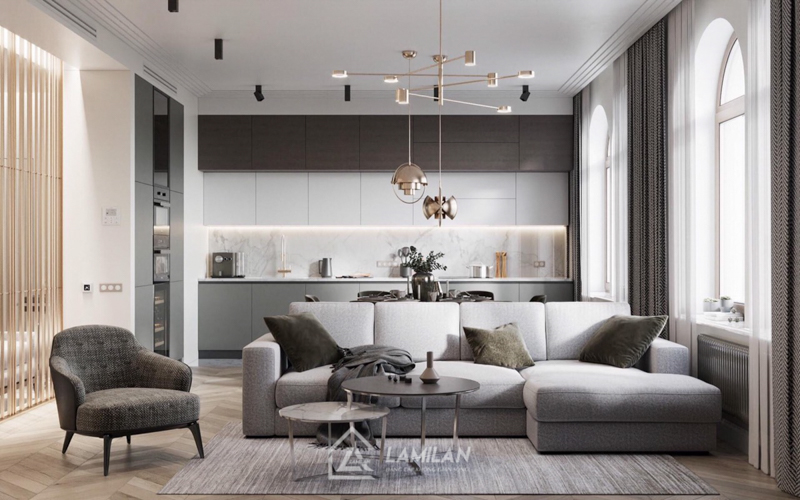 Thiết kế nội thất phòng khách biệt thự hiện đại
