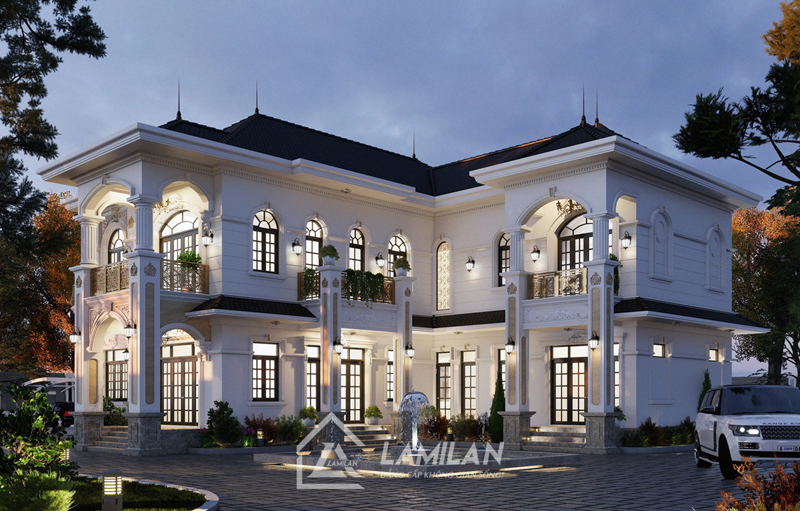 Thiết kế biệt thự hai tầng mái ngói đẹp