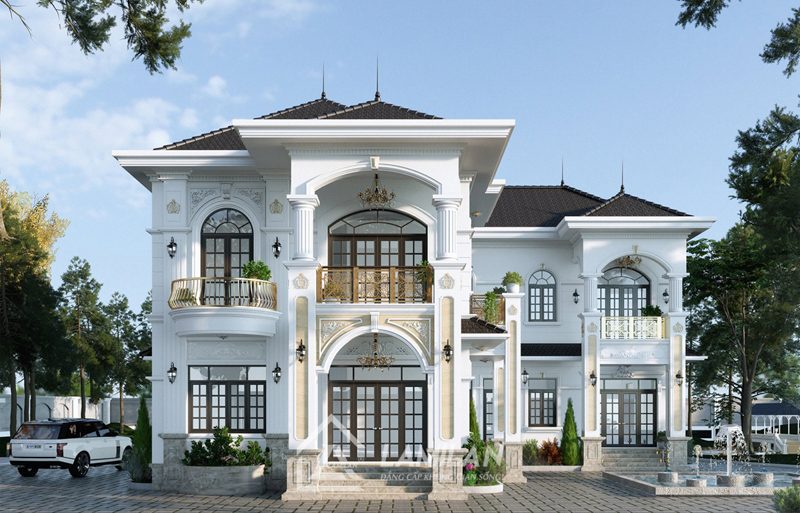 Thiết kế biệt thự hai tầng mái ngói đảm bảo tiện nghi