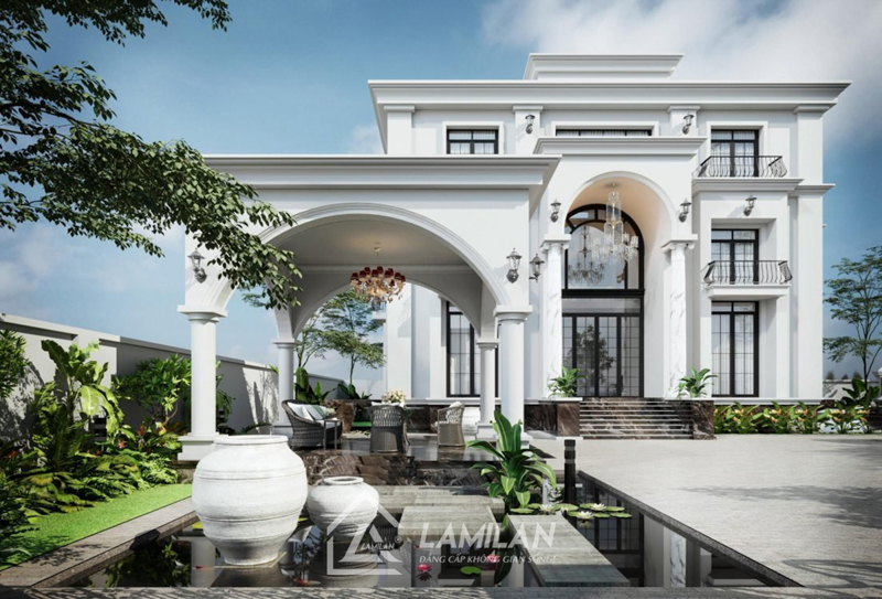 Thiết kế biệt thự đơn lập có ngoại thất ấn tượng