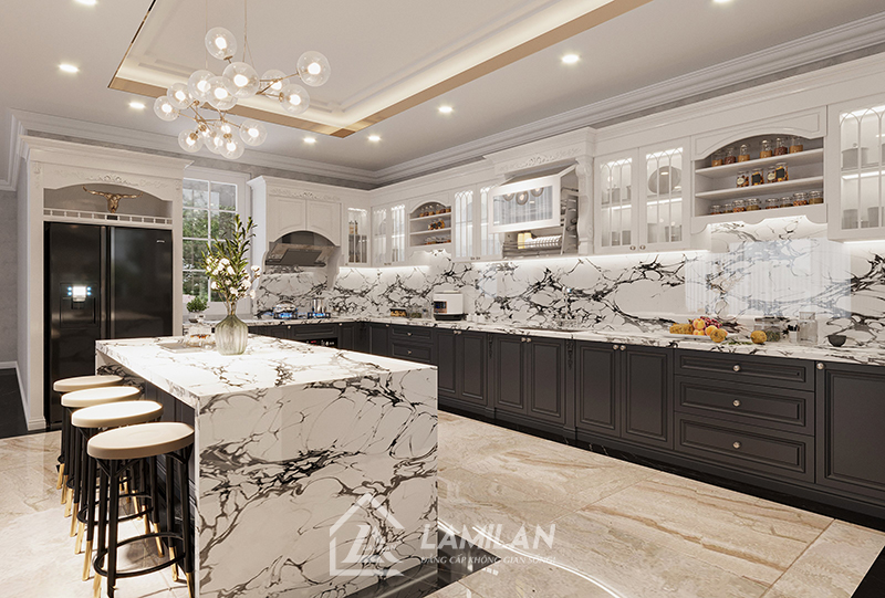 Kiểu nhà bếp có quầy bar mini tiện lợi