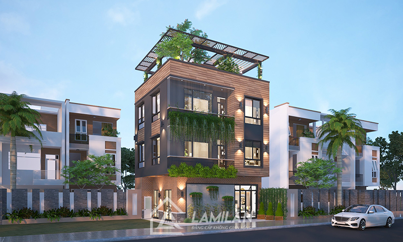 Thiết kế nhà phố hiện đại, vững chắc
